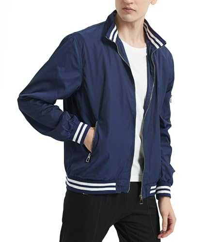 Men's Lightweight Bomber Jacket,Causal Waterproof Windbreaker Jacket for Men Outdoor
