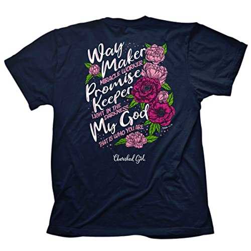 Cherished Girl Womens T-Shirt - Way Maker - Athletic Navy
