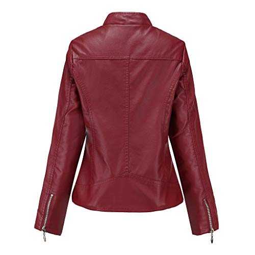 Cocila Faux Leather Jacket for Women Overcoat Leather Winter Coat Outwear Tops Short Women Jacket Zipper Warm Women's Coat Lightweight Down Coat Women