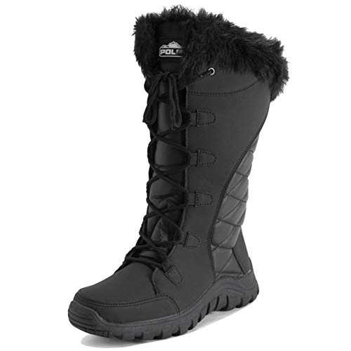 Polar Womens Quilted Faux Fur Cuff Winter Duck Rubber Sole Durable Snow Rain Outdoor Boot