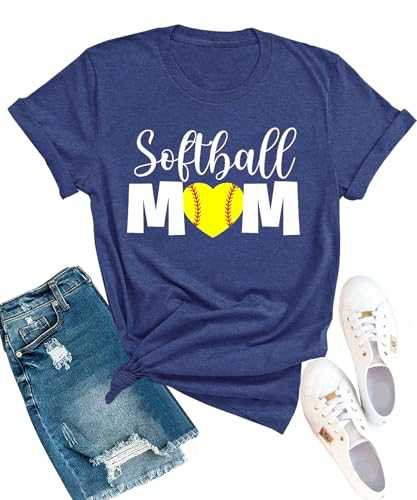 YZMI Mama Shirts for Womens Sport Mom Tshirt Funny Short Sleeve Letter Printed Tees Mom Gift Tops