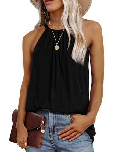 Sampeel Vests Top for Women Ladies Summer Tops Halter Neck Loose Sleeveless