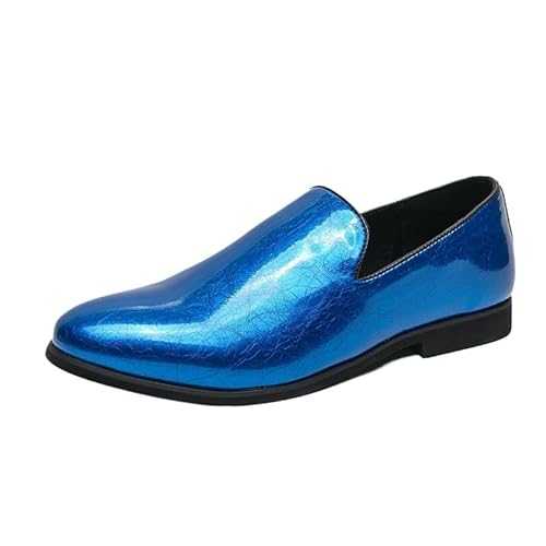 Classic Dress Men Oxfords Shoes Bright Upper Genuine Leather Shoes for Men Comfortable Lightweight Bean Shoes Slip On Men's Loafers