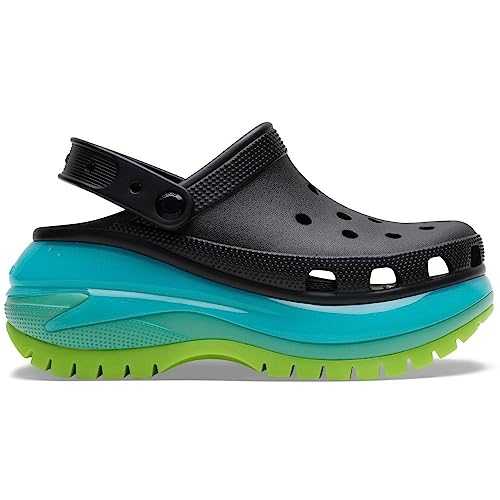 Unisex-Adult Mega Crush Clog, Black/Multi, 7 UK Men / 8 UK Women