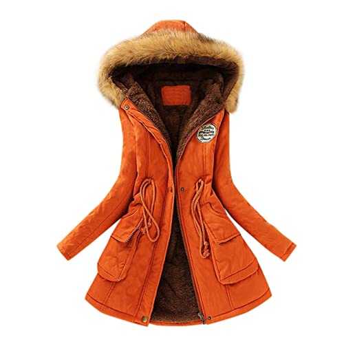 Women's Oversize Vintage Fleece Jacket Long with Hood Winter Jacket Very Warm Lined Winter Coat Elegant Women's Jacket Autumn Mountain Jacket Large Size Winter Parka Coat Jacket