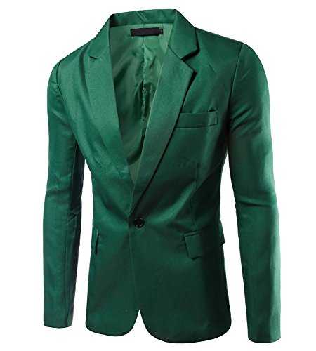 Men's Blazer Slim Fit Casual One Button Suits Coat Solid Blazer Business Jacket