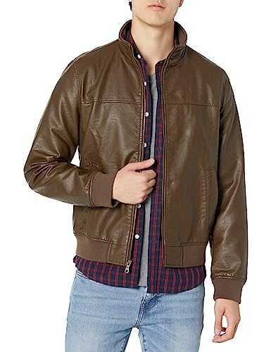 Tommy Hilfiger Men's Smooth Lamb Touch Faux Leather Unfilled Windbreaker Bomber Jacket