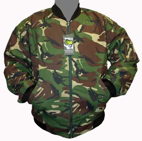 Dallaswear - Adults Camo MA1 Bomber Flight Pilot Biker Security Army Jacket