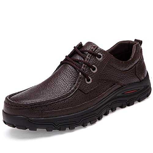 HangFan Fashion Mens Leisure Outdoor Mountaineering Leather Lace-up Shoes
