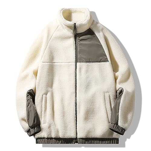 Men Fleece Teddy Bear Coat Winter Warm Zip up Hoodie Sherpa Jacket Sweatshirt Windbreakers Hiking Camping Hunting Tactical Winter Coats Thermal Sherpa Jumper Wool Thick Outerwear