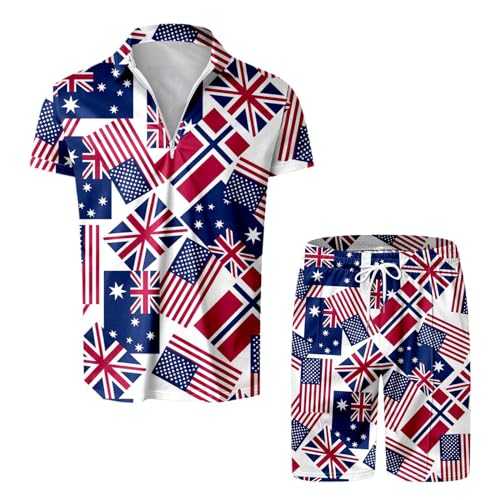 Male Two Piece Set Half Sleeve Button Shirt Tether Trousers Solid Color Suit Peach Mens Suits187
