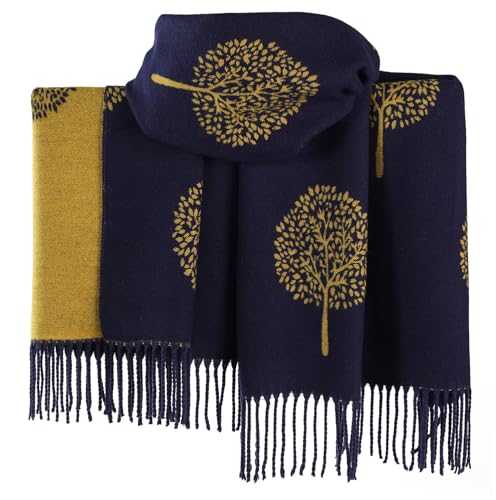WINTER WARMER Reversible Thick Long Mulberry Tree Print Fashion Scarf Blanket Wrap