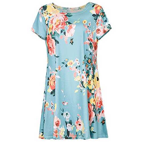 Hgvoetty Womens 3/4 Sleeve Tops Casual Floral Print Blouses Tunic Shirts