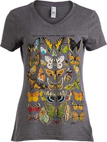 Vintage Nature Art Print | Cool Unique Illustration V-Neck T-Shirt Top Tee for Women