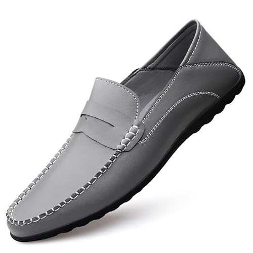 New Men's Loafers Shoes Leather Light Weight Loafer Shoes Slip Resistant Comfortable Flat Heel Party Prom Slip-on