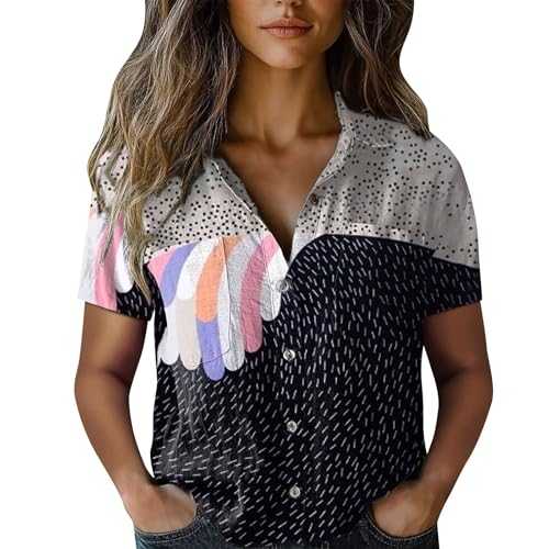 Hrjxfpt Ladies Linen Tops 3/4 Sleeve Plus Size Work Clothes Clearance Women Baggy Cotton Linen Tops Stylish Print Blouse for Womens Plus Size Long Sleeve V Neck T Shirt