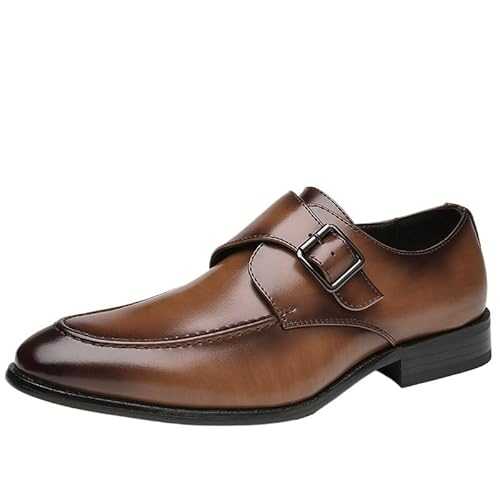 UOPYNE Men Dress Oxford Shoes French Leather Outdoor Slip-on Plain Toe Business Tuxedo Wedding Non Slip Rubber Sole Slip Resistant Anti-Slip Formal