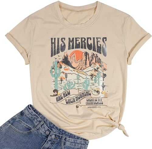 Boho Christian Shirt Women Jesus Faith Tshirt Bible Verse Shirt Casual Inspirational Graphic Tee Short Sleeve Tops