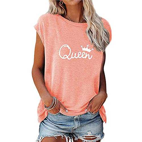 WAEKQIANG Spring and Summer Women's Round Neck Loose Letter Printing Top Short Sleeve T-Shirt