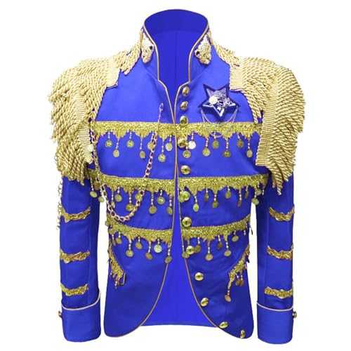 GUOYUXIAO Ethnic Stage Outfit, Men's Black Performance Blazer, Nightclub Singer Performance Suit, Trendy Blazer