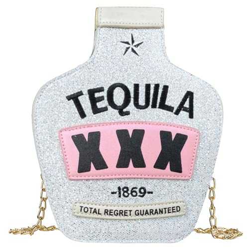 Novelty Tequila Crossbody Bag for Women Bottle Shaped Shoulder Handbags Elegant Evening Purse for Girls