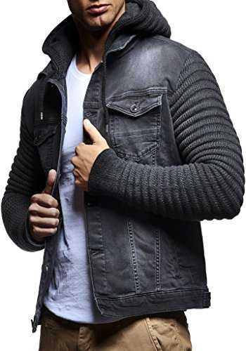 Leif Nelson Men's Denim Jacket Hoodie LN-5240