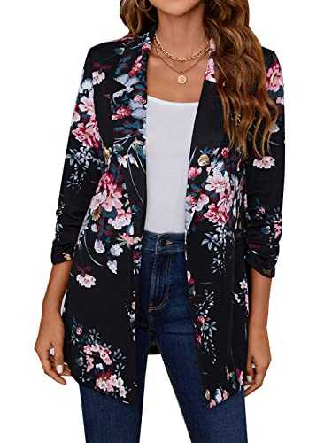 LADI TREND Womens Long Blazer Casual Long Sleeve Jacket Oversized One Button Coat Formal Suit