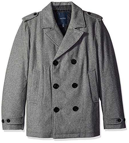 Nautica Men's Double Breasted Wool Blend Peacoat Coats