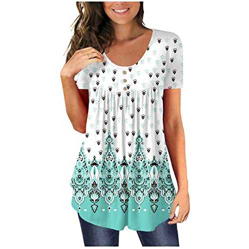 Short Sleeve Polo Shirt Women, Shirt Apron, White Blouses for Women UK Plus Size, Floral Print Button up Short Sleeve Shirt Without tee Women,