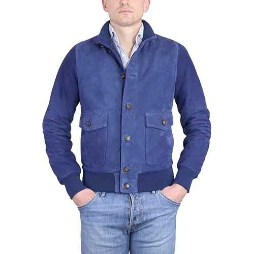 ALBERTO ZACCAGNINI Men's leather jacket | Men's genuine suede leather bomber jacket made in Italy | Primaverile jacket | AZ0098 Suede