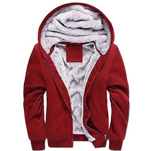 LBL Men's Hoodies Full Zip Up Fleece Jacket Casual Hooded Sweatshirt Plus Size Winter Warm Coat with Pockets