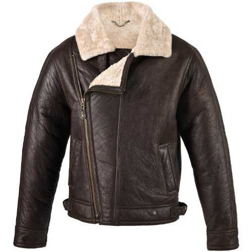 Arnicus Mens Brown Sheepskin Leather Aviator Flying / Bomber Jacket / Size 50