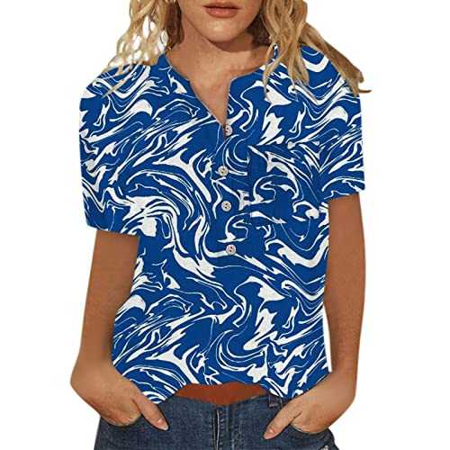 Oversized T Shirts for Women, Floral Printed Elegant Blouses Casual V Neck T Shirt Floral Tee Shirts Ladies Tops V Neck Swing T-Shirts Vest Tops Women UK
