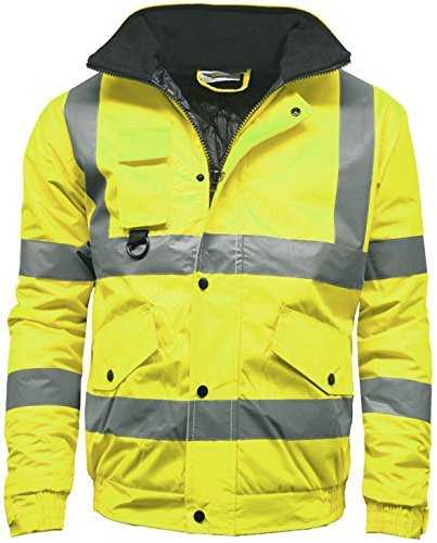 Evon Outfit Men's Workwear Safety Work 100% Polyester Oxford PU Coating Hi Vis Viz Visibility Premium Bomber Jacket