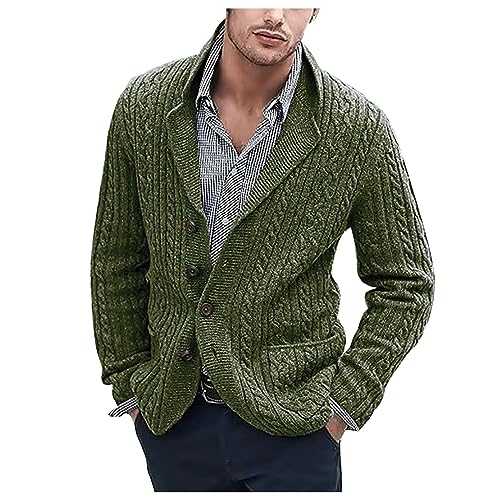 AMhomely Work Jumpers for Men UK 4XL Cardigans Coats for Men UK Man Fashion Long Sleeve Wool Sweater Wool Sweater Button Pocket Knit Tops Sportswear Knitwear Tops Sale Clearance