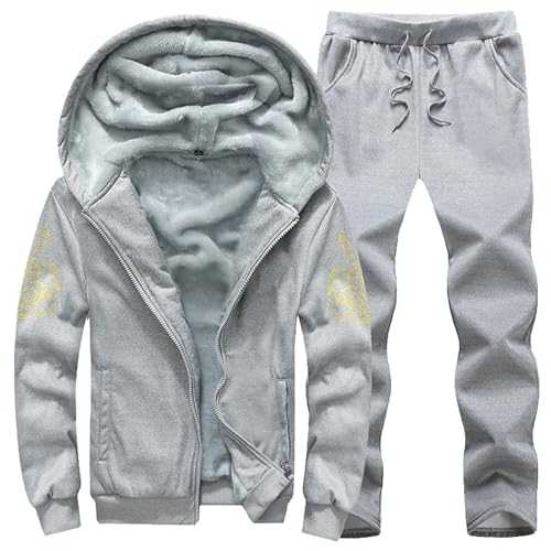 Cocila Mens 2 Piece Tracksuit Outfits Long Sleeved Fashion Warm Sweatshirt Coats & Joggers Sweatpants Casual Sweatsuit Sets with Pockets Suit Clothes for Men