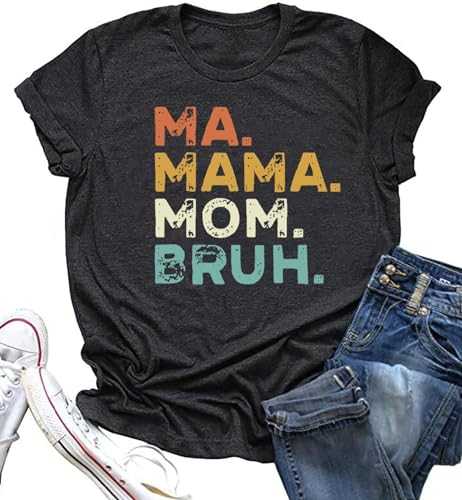 Boy Mom Tee Shirt for Women Short Sleeve Letter Printed Graphic Mom Gifts Tee Shirts