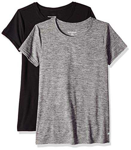 Amazon Essentials Women's Tech Stretch Short-Sleeved Crew Neck T-Shirt (Available in Plus Size), Multipacks