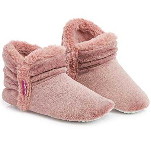 DUNLOP Women Bootie Slippers, Ladies Quality Ankle Slippers Memory Foam, Sheepskin Bootie Slippers Indoor Outdoor Shoes, Comfy Warm Winter Slipper Ankle Boots, Gift For Ladies