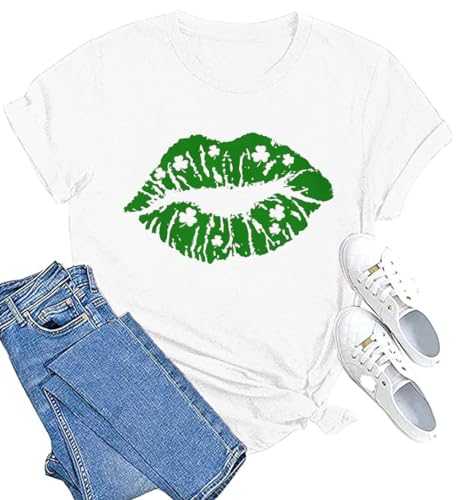 Women St Patricks Day Shirts Shamrock Graphic Casual Tshirts Cute Lucky Irish Tee Spring