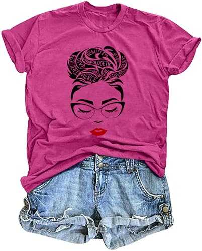 VVNTY Afro Woman Shirt: Black Girl Queen Graphic Tee African American T Shirt Black Women Melanin Tshirts