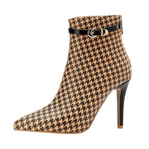 Memmyly Riding Ankle Boots Women's Ankle Boots Chunky Heel Small Heel Classic Half Shaft Boots Retro Biker Boots Platform Boots Round Toe Boots with Funnel Heel