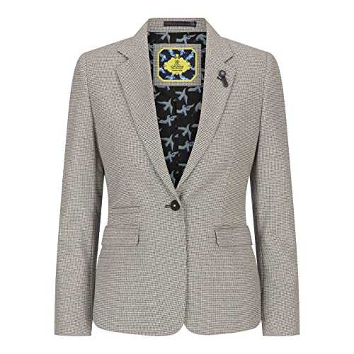 TruClothing Ladies Tweed Beige Blazer Wool Classic Hunting Jacket Vintage 1920s Retro
