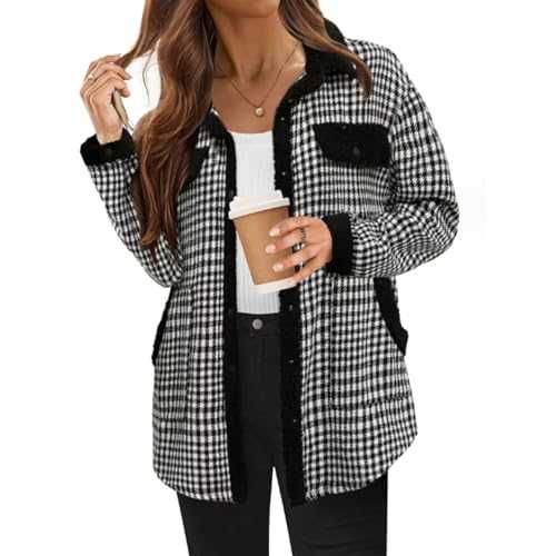 QingxingFa Teddy Bear Fleece Lined Jacket, Teddy Bear Jacket for Women, Womens Fuzzy Lined Teddy Bear Fall Jacket
