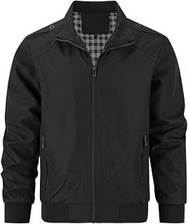 YOUTHUP Men's Jackets Lightweight Bomber Jacket Casual Cargo Sports Windbreaker Summer Sportswear