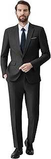 Autsel Mens Suits 2 Piece Slim Fit One Button Wedding Dress Tuxedo Classic Suit Blazer Trousers