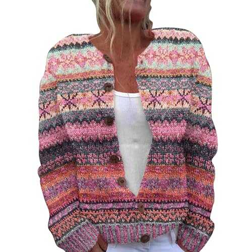 Uwdiohq Cardigans for Women UK Womens Casual Loose Fit Single Plush Art Floral Print Comfortable Knitted 2025 Summer Autumu Cardigan Ladies Long Sleeve Button Down Lightweight Jackets