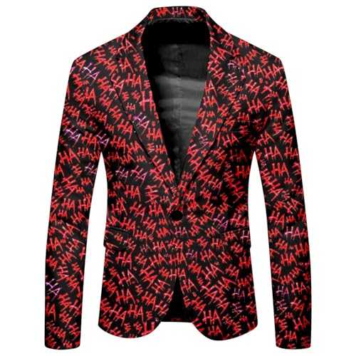 Suit and Pants for Men Men Halloween Themed Printed Suit Casual Loose Comfortable Gothic Style Trendy Role Playing Jacket Jogging Suits for Men Designer