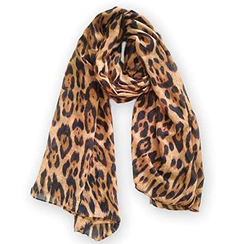 Women Large Leopard Animal Print Lightweight Soft-touch Everyday Scarf 90x180cm