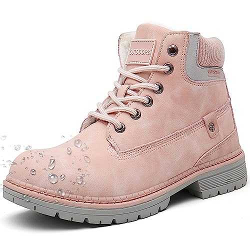 Snow Boots Womens Mens Winter Flat Ankle Boots Warm Fur Lined Fashion Leather Shoes Casual Lace Up Outdoor Trainer Urban